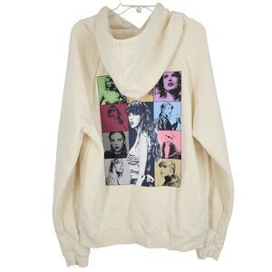 Taylor Swift The Eras Tour Hoodie Womens Cream Graphic Print Sweatshirt